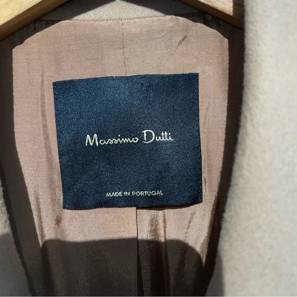 Massimo Dutti Women's Mid-length Woolen Coat Double-breasted Wool Coat - Picture 2 of 9